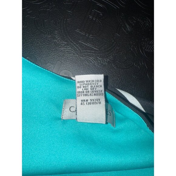 Catherines 3X Maxi Dress Black & Teal Chevron Patterned Sleeveless Flowy Hi-Low - Picture 8 of 8